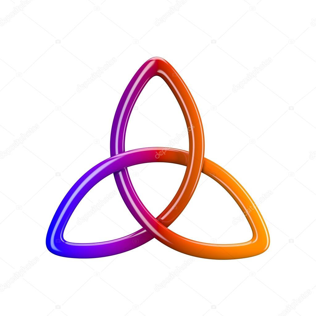 3d illustration of Trinity knot or Triquetra Royalty Free Photo, Stock