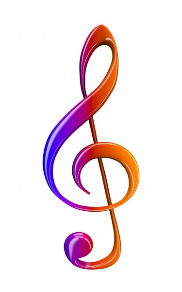 Dekoratif tiz nota anahtarı 3D çizimi 