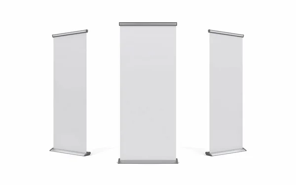 Boş silindir afiş kümesi. 3D çizim