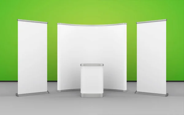 Sergi tasarımı açılır Stand, silindir afiş ve görüntüleme sayacı
