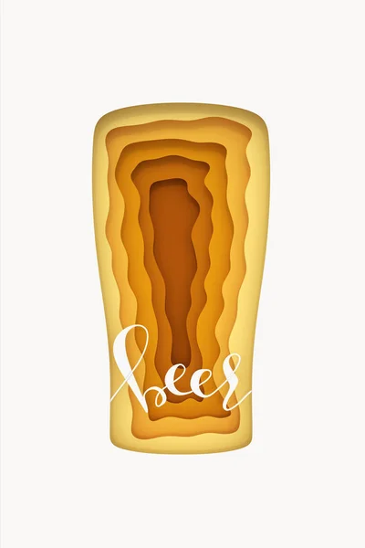 Ilustración de corte de papel de vaso de cerveza — Foto de Stock