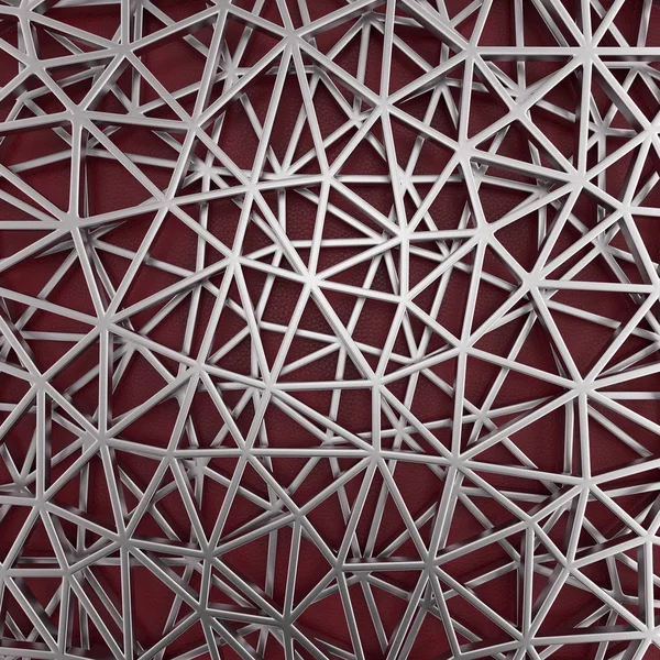 Metal ızgara ile soyut geometrik arka plan. 3D çizim