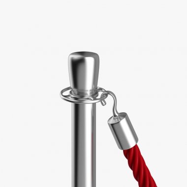 Hafif bir arka plan üzerinde izole bariyer yazı halat. 3D çizim