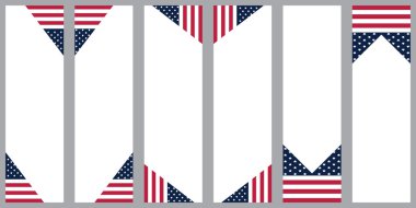 Amerika dikey çizgi Amerika Devlet bayrağı ile logo banner