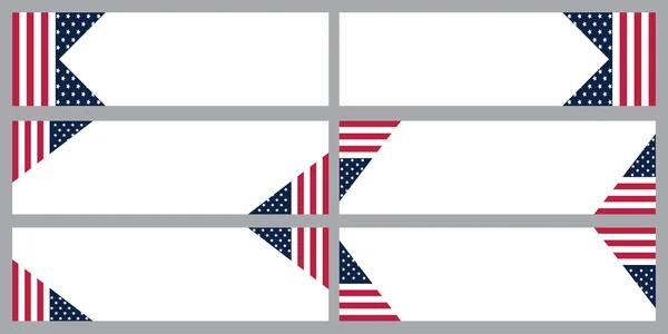 Logo banner s vlajkou Spojených státu amerických vodorovná čára — Stockový vektor