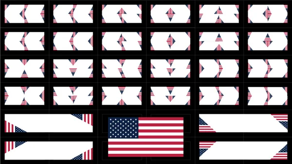 Logo-Banner-Design im Konzept mit Flagge des Vereinigten Staates von Amerika — Stockvektor