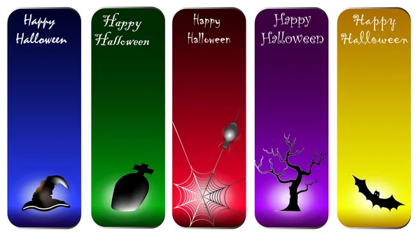 Happy Halloween Card in 5 set design — Stock Vector