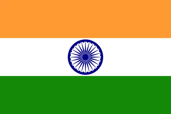 Государственный флаг Индии в стандартном пропорциональном и цветовом режиме RGB — стоковый вектор