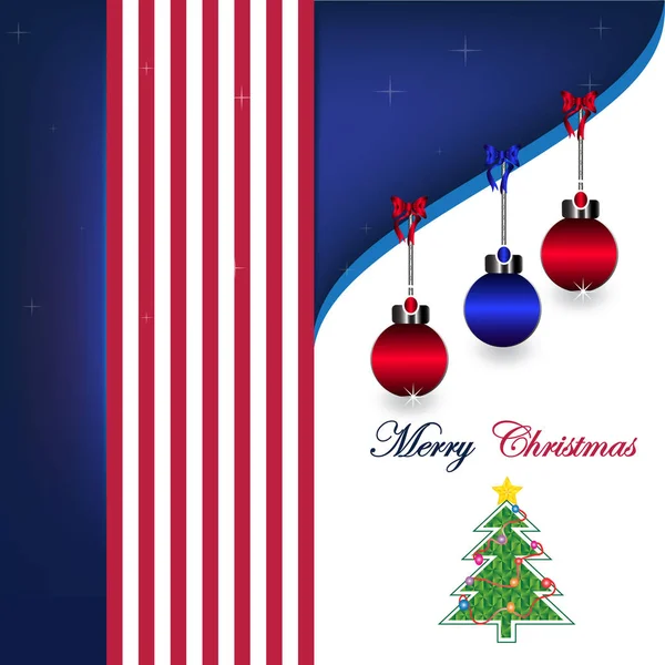 Feliz Navidad en el estilo de EE.UU. tira de fondo de la bandera — Vector de stock
