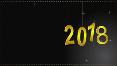 Mutlu yeni yıl 2017 Tay altın Menekşe arka plan ile içinde mektup