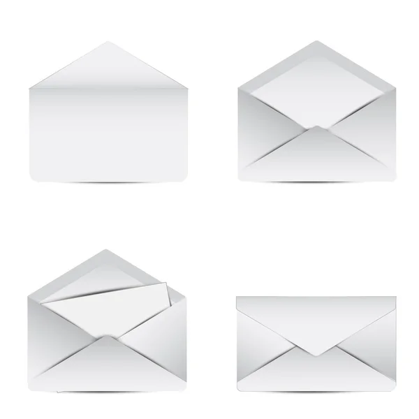 Mektup. Boş kağıt ile beyaz mektup kümesi. — Stok Vektör