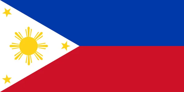 Bandeira nacional das Filipinas. Bandeira filipina padrão oficial — Vetor de Stock