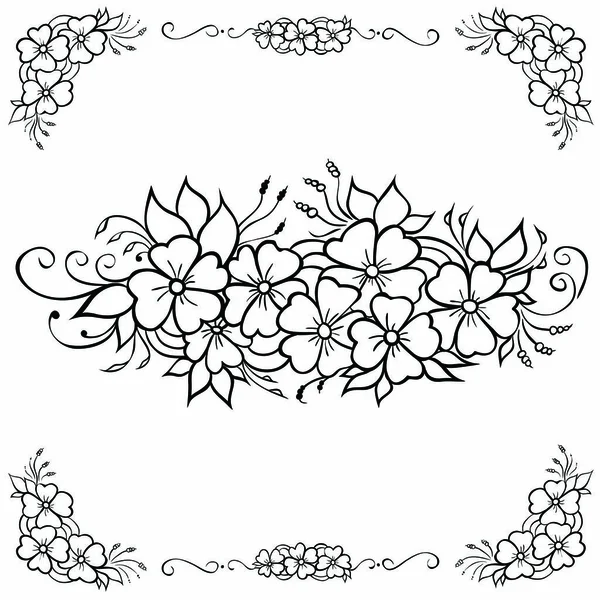 Elemento di ornamento floreale. Disegno Doodle . — Vettoriale Stock