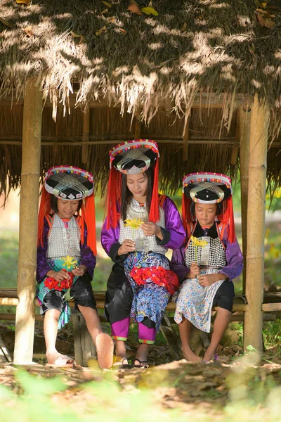 Три женщины племени Лаху . — стоковое фото