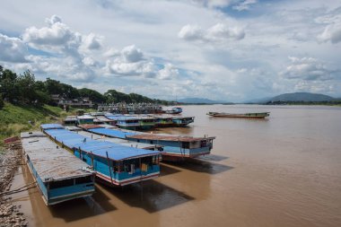 Bağlantı noktası Chiang saen, Tayland, Laos ve Burmar, kenarlıklarını bulunan