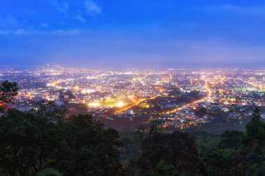 Chiang mai gece görünümü görünümü noktada doi suthep, chiang mai ,