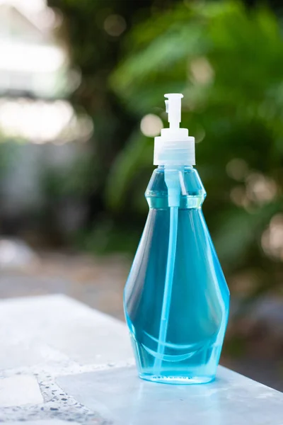 Spray Botella Alcohol Desinfectante Limpia Bacterias Virus Gel Agente Antibacteriano — Foto de Stock