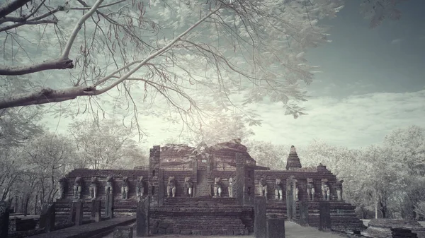 Infrared Fine Art Photography Sukhothai Kingdom Kamphaeng Phet Historical Park — Stock Photo, Image