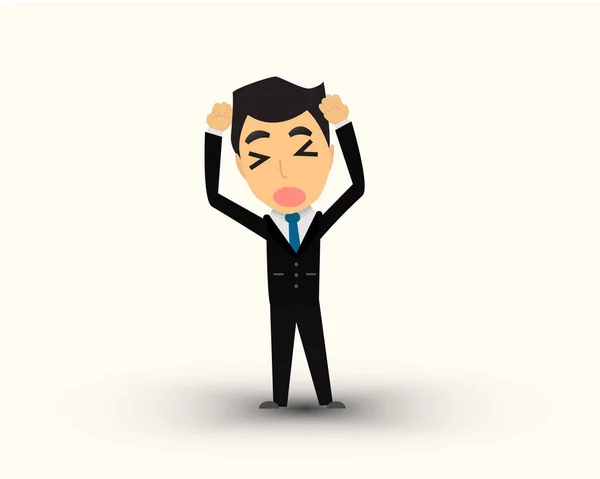 Hombre de negocios tiene dolor de cabeza — Vector de stock