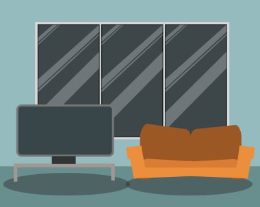 oturma odası vektör düz tasarımı. 