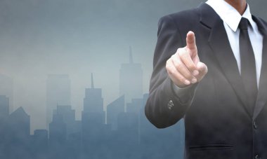 Hava kirliliği dumanı, fabrikalar duman ve endüstriyel karbondioksit bulutları.