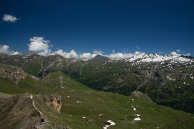 Manzaraya Grossglockner yüksek Alp Road, Avusturya
