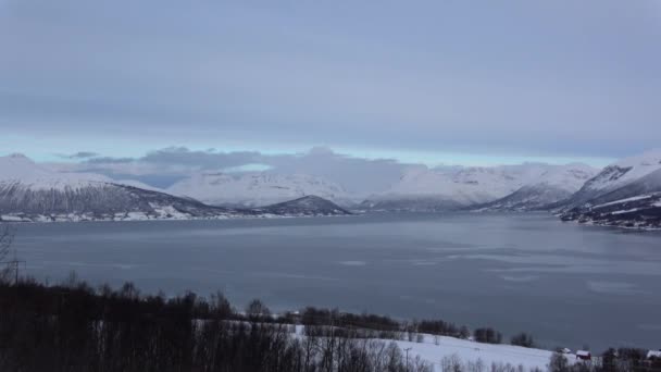 Sorkjosleira Fjord, Troms, Norway — Stockvideo