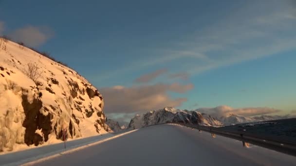 Rijden van A, Lofoten, Noorwegen — Stockvideo