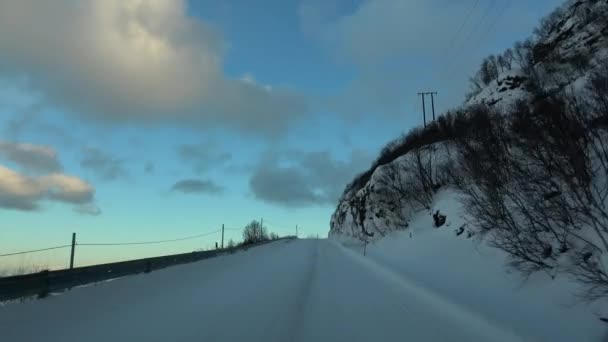 Fahrt auf flakstad auf den Lofoten, Norwegen — Stockvideo