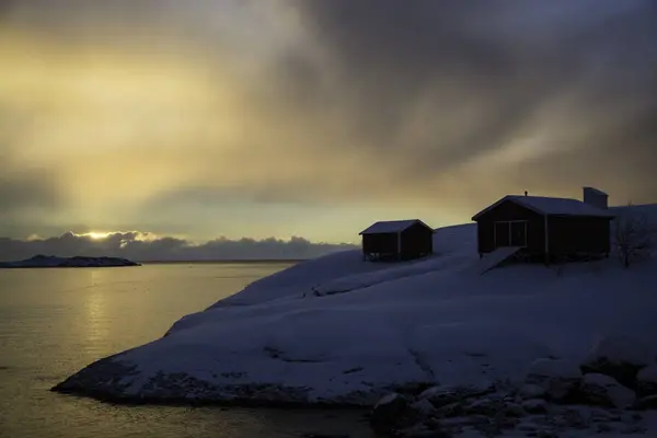 Matahari terbit di A, Lofoten, Norwegia — Stok Foto