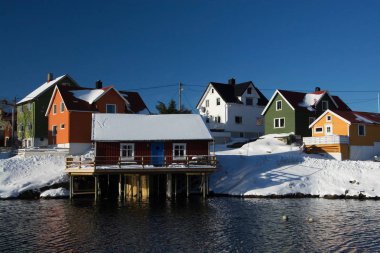 Henningsvaer, Lofoten, Norveç, kış