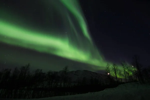 Luces boreales cerca de Lyfjord, Noruega —  Fotos de Stock