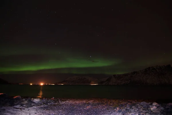 Northern Lights in Aun near Harstad, Norway — Stock Photo, Image