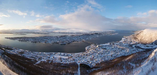 Zachód słońca nad Tromsø, Norwegia — Zdjęcie stockowe