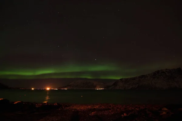 Northern Lights in Aun near Harstad, Norway — Stock Photo, Image