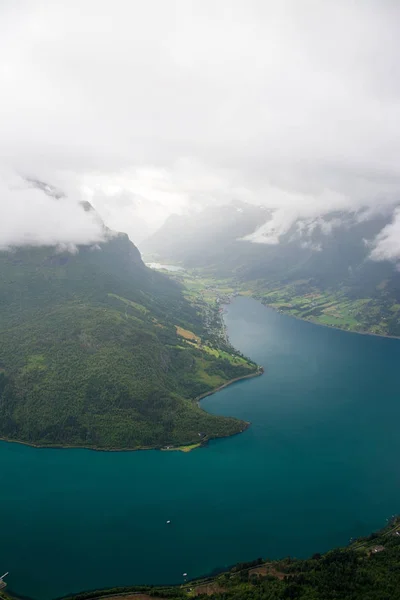 Widok z góry Hoven, Nordfjord, Norwegia — Zdjęcie stockowe