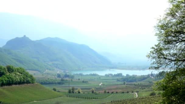 Panoramatické Jezero Italsky Lago Caldaro Jezero Obci Panoramatické Regionu Jižní — Stock video