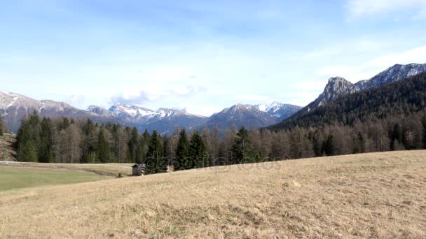 Karerpass Italienska Passo Costalunga Ett Högt Bergspass Provinsen Sydtyrolen Italien — Stockvideo