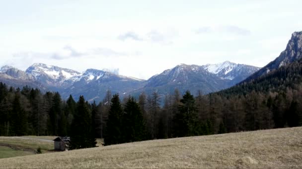 Passo Costalunga Italský Passo Costalunga Vysokohorský Průsmyk Provincii Jižní Tyrolsko — Stock video