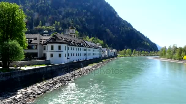 Rychlý Pohyb Řeky Inn Rattenberg Rakousku — Stock video