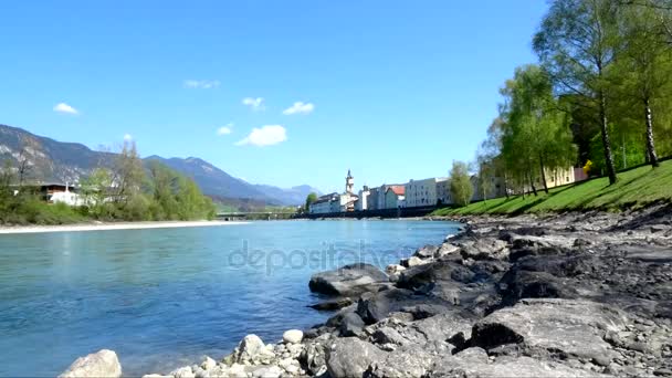 Snelle Beweging Van Rivier Inn Rattenberg Oostenrijk — Stockvideo