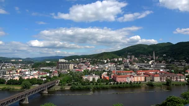 Usti Nad Labem Tidigare Känd Sitt Tyska Namn Aussig Stad — Stockvideo