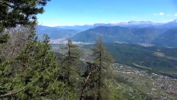 Panorering Från Bozen Kaltern Till Sjön Kaltern Sydtyrolen Italien — Stockvideo