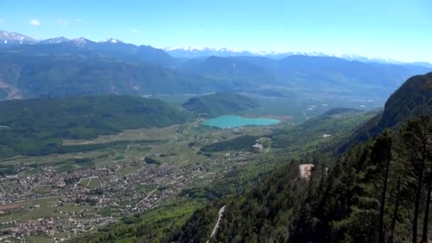 Posun Bozen Přes Panoramatické Panoramatické Jezero Jižní Tyrolsko Itálie — Stock video