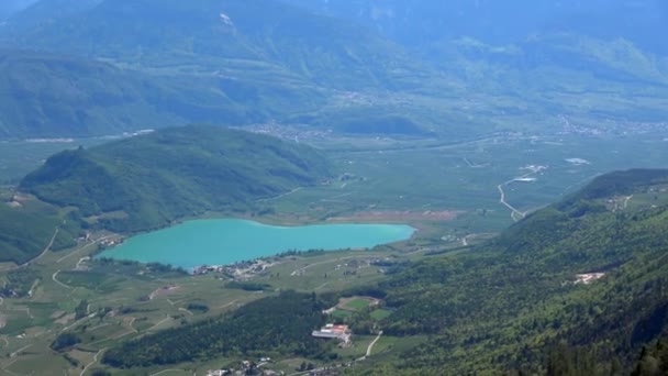 Panning Bozen Kaltern Para Lago Kaltern Tirol Sul Itália — Vídeo de Stock