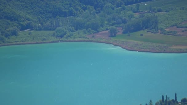 Озеро Kaltern Італійський Лаго Caldaro Озеро Муніципалітеті Kaltern Регіоні Південний — стокове відео