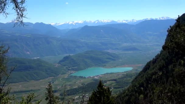 Lake Kaltern Talyan Lago Caldaro South Tyrol Talya Için Kaltern — Stok video