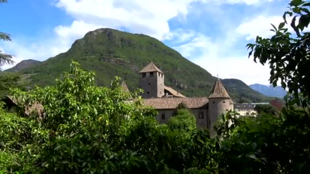 Maretsch Kalesi Talyan Castel Mareccio Tarihi Merkezi Bolzano South Tyrol — Stok video