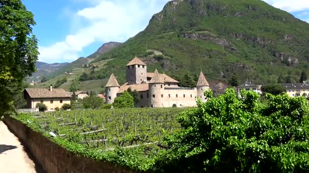 Maretsch Kalesi Talyan Castel Mareccio Tarihi Merkezi Bolzano South Tyrol — Stok video