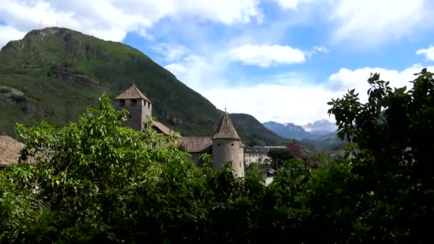 Maretsch Slott Italienska Castel Mareccio Ett Slott Som Ligger Bolzanos — Stockvideo